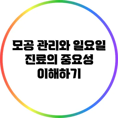 모공 관리와 일요일 진료의 중요성 이해하기