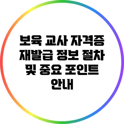 보육 교사 자격증 재발급 정보: 절차 및 중요 포인트 안내