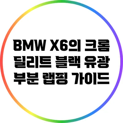 BMW X6의 크롬 딜리트 블랙 유광 부분 랩핑 가이드