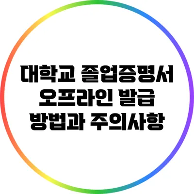 대학교 졸업증명서 오프라인 발급 방법과 주의사항