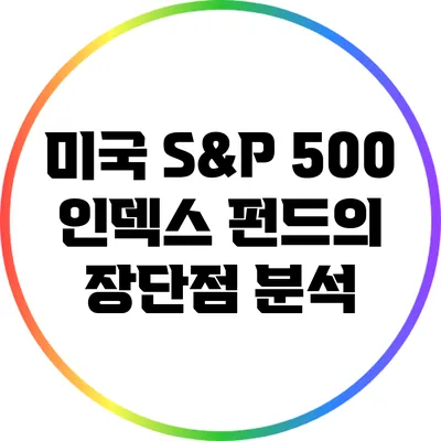 미국 S&P 500 인덱스 펀드의 장단점 분석