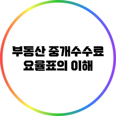 부동산 중개수수료 요율표의 이해