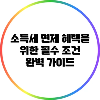 소득세 면제 혜택을 위한 필수 조건 완벽 가이드