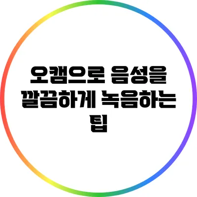 오캠으로 음성을 깔끔하게 녹음하는 팁