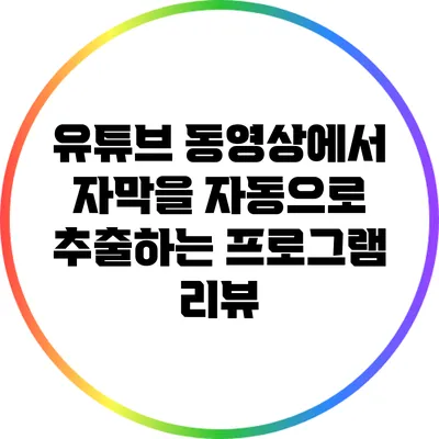 유튜브 동영상에서 자막을 자동으로 추출하는 프로그램 리뷰