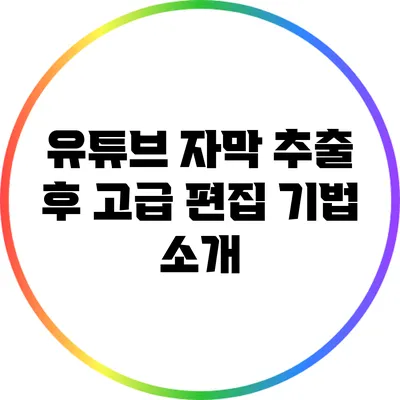 유튜브 자막 추출 후 고급 편집 기법 소개