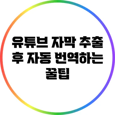 유튜브 자막 추출 후 자동 번역하는 꿀팁