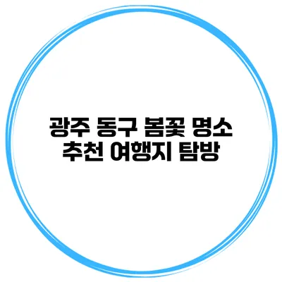 광주 동구 봄꽃 명소 추천 여행지 탐방