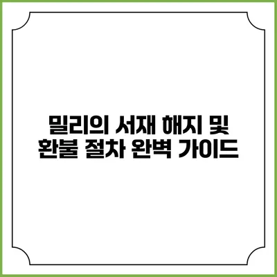 밀리의 서재 해지 및 환불 절차 완벽 가이드