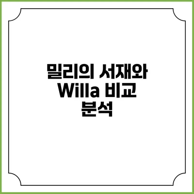 밀리의 서재와 Willa 비교 분석