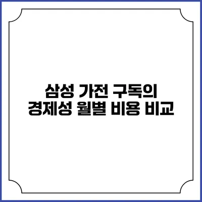 삼성 가전 구독의 경제성 월별 비용 비교