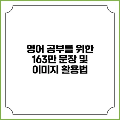 영어 공부를 위한 163만 문장 및 이미지 활용법