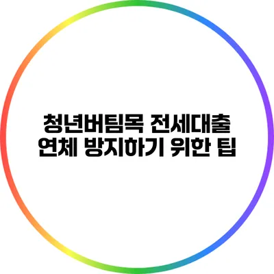 청년버팀목 전세대출 연체 방지하기 위한 팁