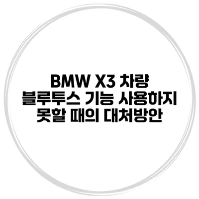 BMW X3 차량 블루투스 기능 사용하지 못할 때의 대처방안