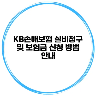 KB손해보험 실비청구 및 보험금 신청 방법 안내