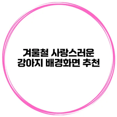 겨울철 사랑스러운 강아지 배경화면 추천