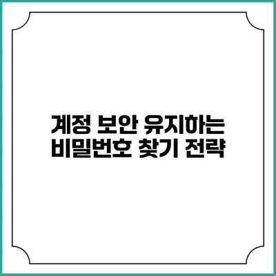 계정 보안 유지하는 비밀번호 찾기 전략