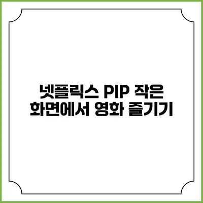 넷플릭스 PIP 작은 화면에서 영화 즐기기