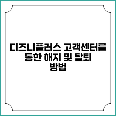 디즈니플러스 고객센터를 통한 해지 및 탈퇴 방법