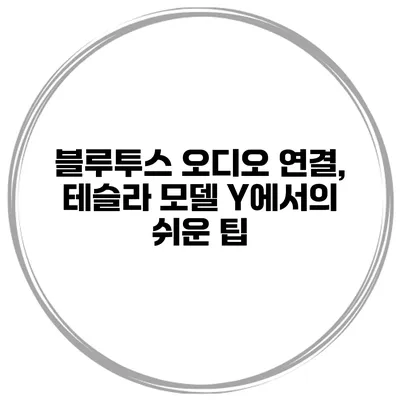 블루투스 오디오 연결, 테슬라 모델 Y에서의 쉬운 팁