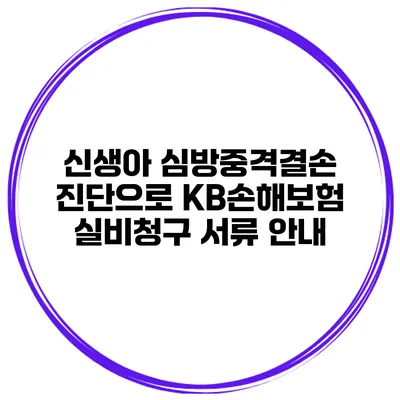 신생아 심방중격결손 진단으로 KB손해보험 실비청구 서류 안내