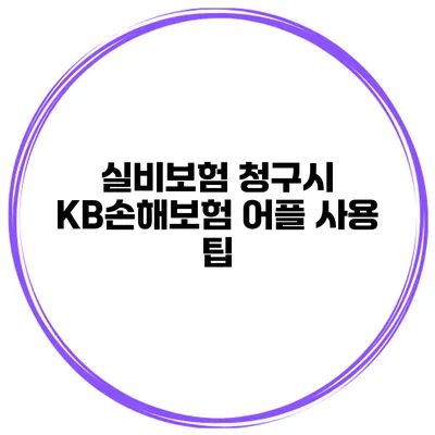 실비보험 청구시 KB손해보험 어플 사용 팁
