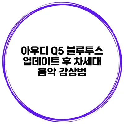 아우디 Q5 블루투스 업데이트 후 차세대 음악 감상법