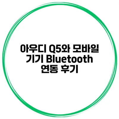 아우디 Q5와 모바일 기기 Bluetooth 연동 후기