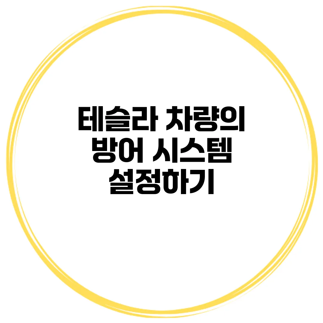 테슬라 차량의 방어 시스템 설정하기